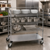 Thumbnail image #2 for Quantum 4-Shelf 3-Sided Stainless Steel Bus Cart, 36 x 24 x 60 Inches