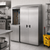 Thumbnail image #3 for Advance Tabco Double Width Stainless Steel Mop Sink Cabinet with Left-Side Sink, 84-Inch High, 300 Series