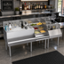 Thumbnail image #3 for Krowne Royal Series 72-Inch Underbar Ice Bin/Cocktail Station with 10-Circuit Cold Plate, Blender Station, and Raised Liquor Display