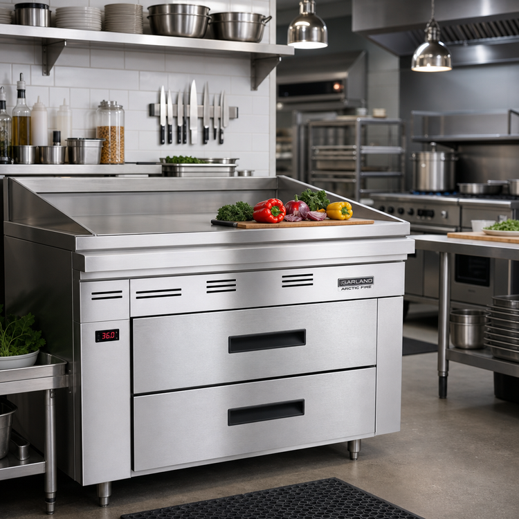 Product image #2 for Garland Arctic Fire 46-Inch Self-Contained Stainless Steel Refrigerator Base with 2 Self-Closing Drawers
