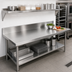 Thumbnail image #2 for John Boos 108 x 25-Inch Stainless Steel Countertop with 6-Inch Boxed Backsplash, 1-1/2-Inch Thick