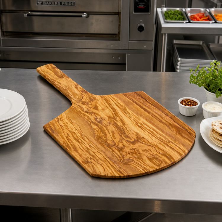Product image #2 for American Metalcraft Olive Wood Rectangular Serving Peel with Short Handle, 22-Inch Overall Length