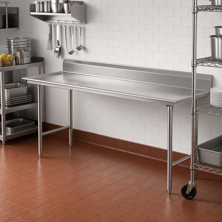 Product image #2 for Eagle Group Straight Clean Dishtable with 8-Inch Backsplash, 96 x 30 Inch, Right-to-Left Operation