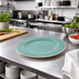 Thumbnail image #3 for Grove 11-Inch Aqua Round Wide Rim Melamine Dinner Plate