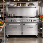 Thumbnail image #2 for Southbend (Middleby) Ultimate 4604AA-3T 60-Inch Commercial Gas Range with 4 Open Burners, 36-Inch Thermostatic Griddle & 2 Convection Ovens