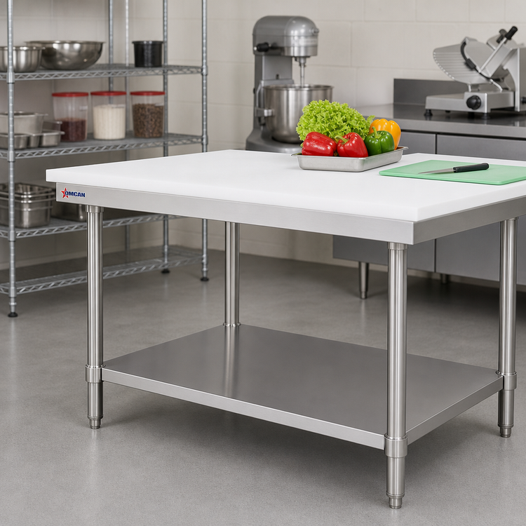 Product image #2 for Omcan Stainless Steel Undershelf for 30" x 36" Poly Top Work Table