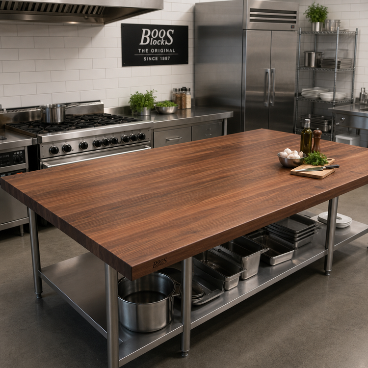 Product image #2 for John Boos Boos Block 132-Inch x 42-Inch Edge Grain Walnut Countertop, 1-1/2-Inch Thick, Penetrating Oil Finish