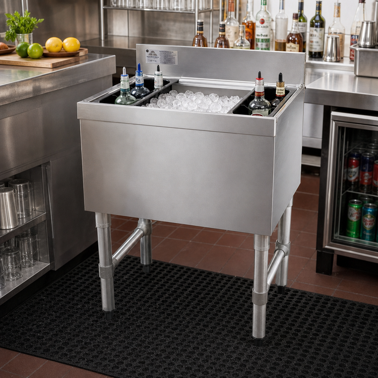Product image #2 for Advance Tabco Special Value Series SLI-12-12-X 12-Inch Deep Cocktail Unit Bar Ice Bin with Bottle Racks