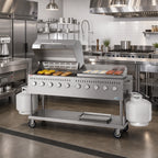 Thumbnail image #2 for Koolmore CGKIT7-D36G36 Mobile 10-Burner Commercial Propane Outdoor Grill, Stainless Steel, with 36-Inch Dome Cover and Griddle