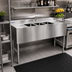 Thumbnail image #2 for Omcan USA 60-Inch Three-Compartment Underbar Sink with Left and Right Drainboards, 304 Stainless Steel