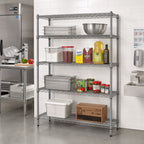 Thumbnail image #2 for Red-i-Pak 4-Tier Stationary Wire Shelving Unit, 48 x 18 x 63 Inches, Pewter Gray Epoxy Finish
