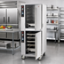 Thumbnail image #2 for FWE MT-1826-7-7 Full-Height Split-Cavity Mobile Humidified Heated Holding Cabinet, 10-Pan Capacity