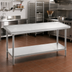 Thumbnail image #2 for Advance Tabco 84-Inch x 30-Inch 14 Gauge 304 Stainless Steel Work Table with Non-Drip Edge and Undershelf