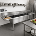 Thumbnail image #2 for John Boos B Series 4-Compartment Stainless Steel Sink with Dual Drainboards, 111-1/4 Inch Wide