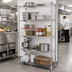 Thumbnail image #2 for Quantum 60-Inch x 18-Inch x 74-Inch 5-Shelf Stainless Steel Wire Shelving Starter Kit