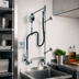 Thumbnail image #2 for T&S Brass EasyInstall Wall-Mount Pre-Rinse Unit with Add-On Faucet, 8-Inch Adjustable Centers, 12-Inch Swing Nozzle, and 0.65 GPM Spray Valve