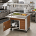 Thumbnail image #2 for Dinex DineXpress Mobile Ice-Cooled 2-Pan Cold Food Counter for 12 x 20 Pans with Undershelf