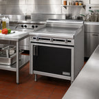 Thumbnail image #2 for Jade Range (Middleby) Titan JTRH-12GT 12-Inch Heavy-Duty Gas Griddle Top Range with 1-Inch Plate, Thermostatic Controls, and Cabinet Base
