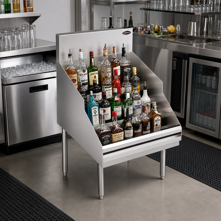 Product image #2 for Krowne Royal Series Freestanding Underbar Liquor Bottle Display Unit, 24 x 29 Inch, 28-Bottle Capacity