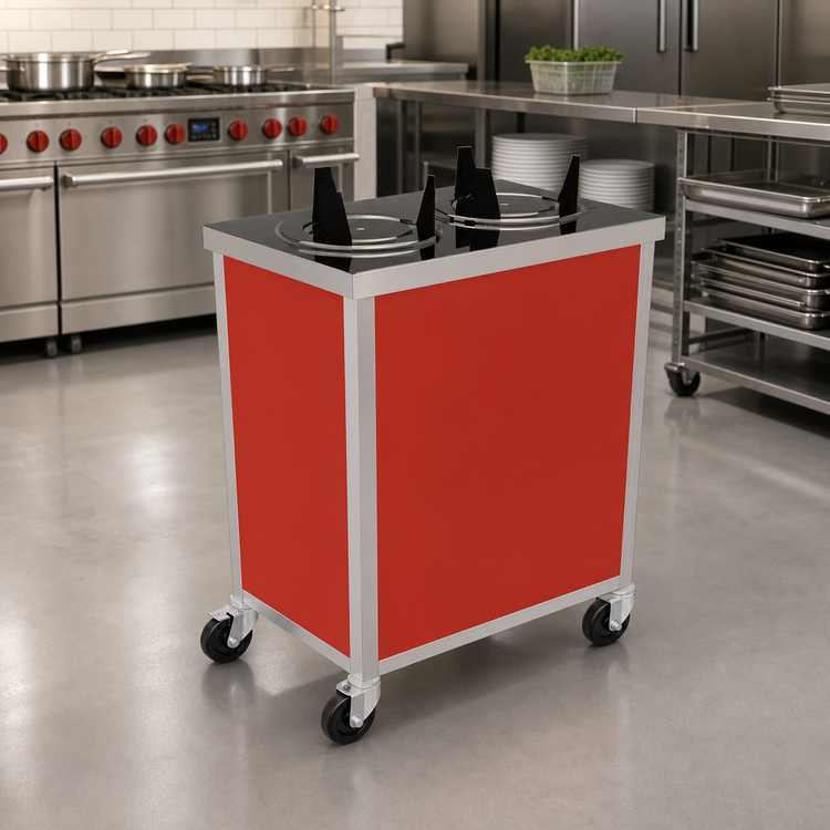 Product image #2 for Atlas Metal Mobile 3-Tube Enclosed Unheated Dish Dispenser Cart