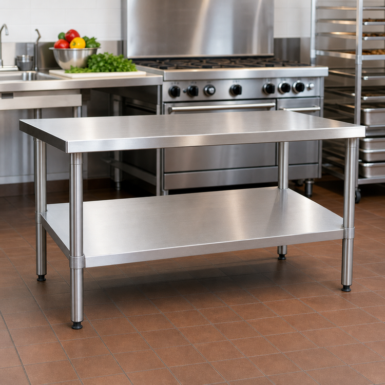 Product image #2 for Advance Tabco 54 Inch x 24 Inch Stainless Steel Adjustable Dishtable Undershelf
