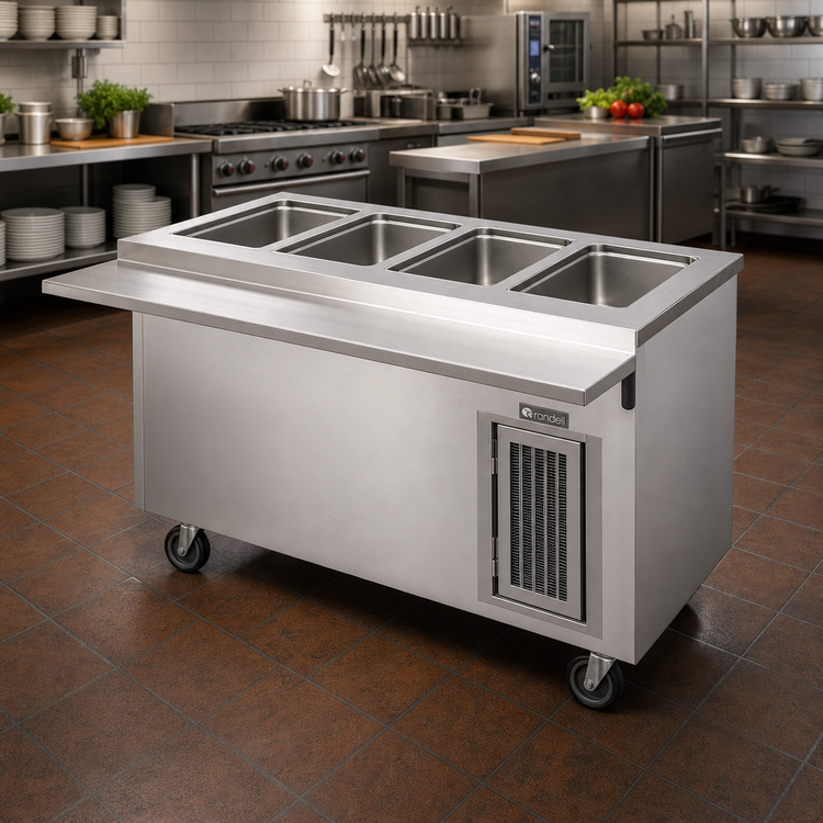 Product image #2 for Randell RANFG HTD-5 72-Inch Mobile Modular Electric Hot Food Table with Enclosed Base and 5 Wells