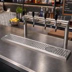 Thumbnail image #2 for Micro Matic USA DP-120D-45GR 45-Inch Surface-Mount Stainless Steel Drip Tray Trough with Integral Glass Rinser