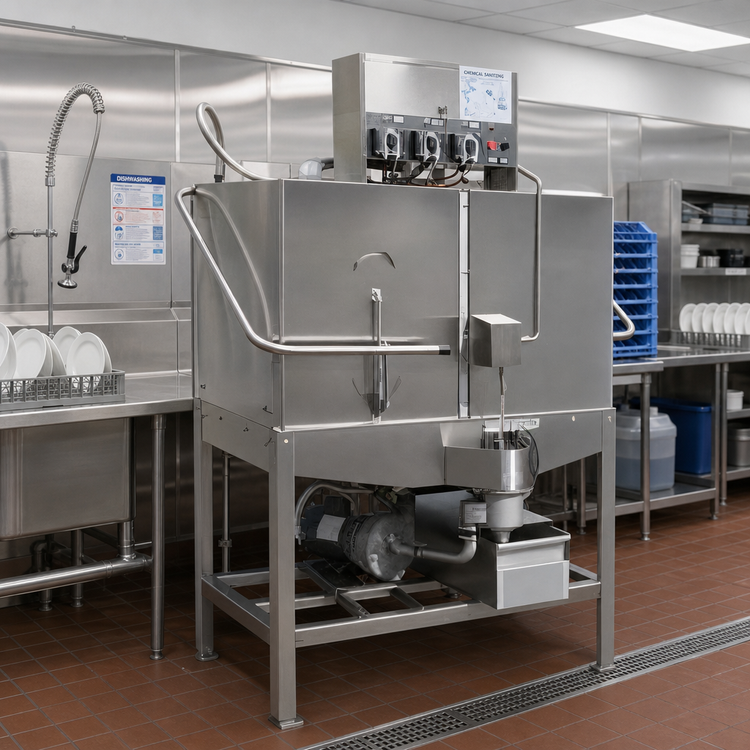Product image #2 for American Dish Service 5CD-RF Corner Double Rack Low-Temp Chemical Sanitizing Door-Type Dishwasher