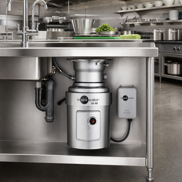 Product image #2 for InSinkErator SS-100 Small Capacity Complete Food Waste Disposer Package with CC-101 Control Center, 1 HP, Trough Mount
