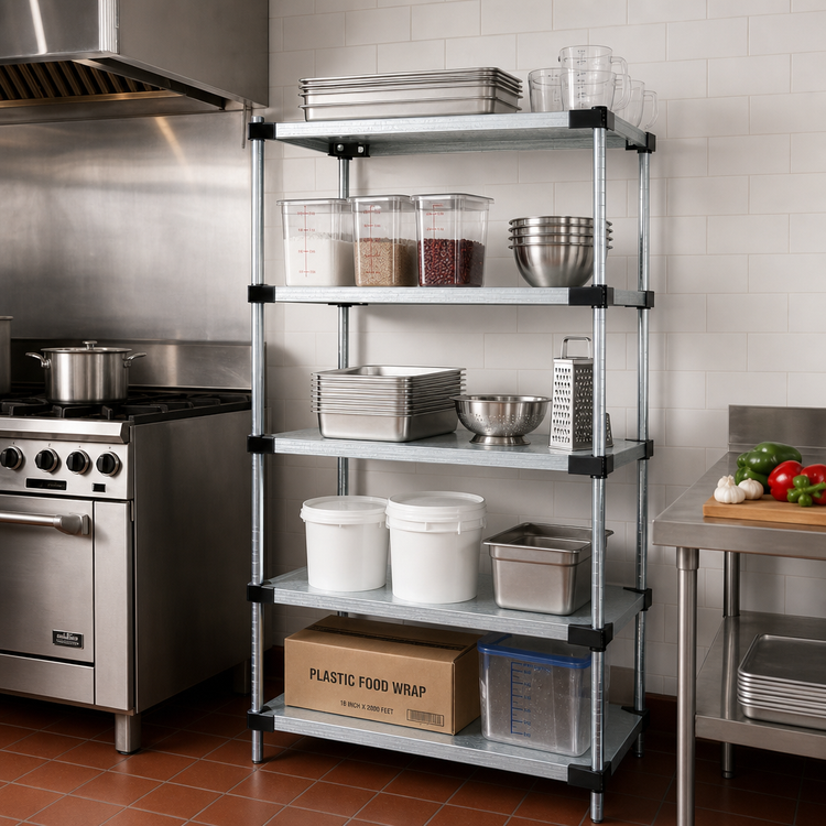 Product image #2 for Quantum Solid Shelving Starter Kit, 24 x 18 x 63 Inches, Stationary