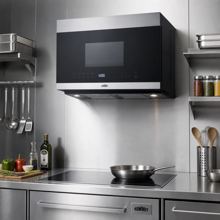 Product image #3 for Summit Commercial 24-Inch Over-the-Range Microwave Oven with Hood Ventilation, 1.34 Cu. Ft., 1000 Watts, Stainless Steel