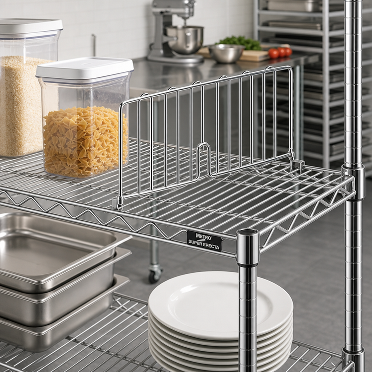 Product image #2 for Metro Super Erecta 8-Inch Chrome Shelf Divider, 14-Inch Length