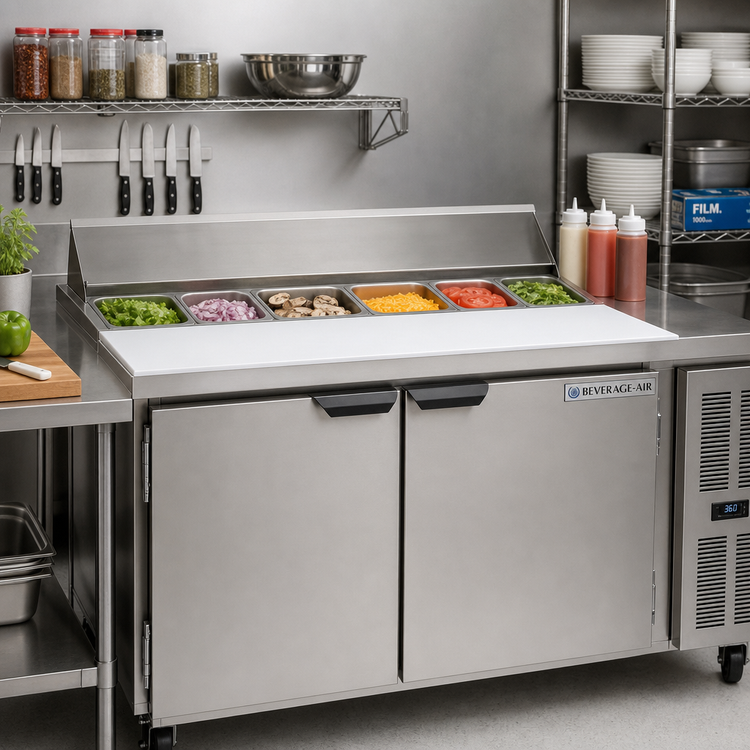 Product image #2 for Beverage-Air 10-Inch White Poly Cutting Board for SPE72/72M and SPED72 Prep Tables