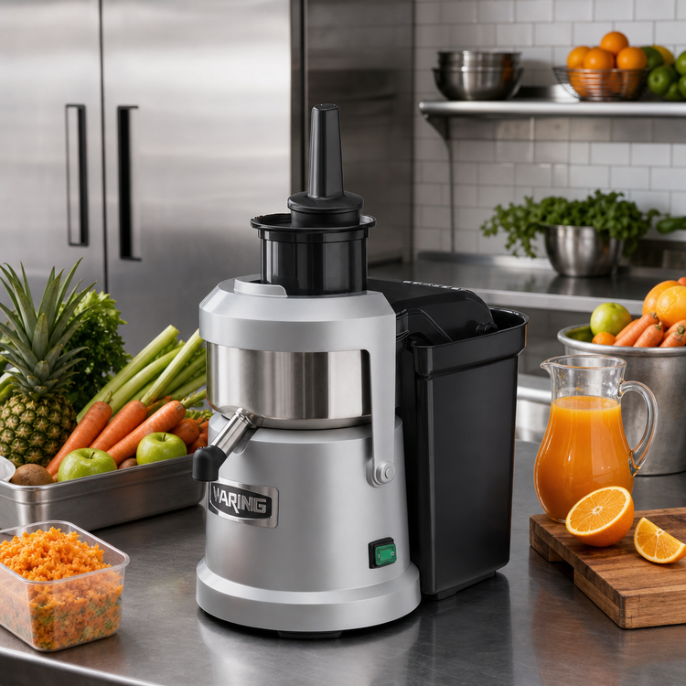 Product image #3 for Waring Heavy-Duty Commercial Juice Extractor with Continuous Pulp Ejection, 1.2 HP, 120V