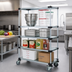 Thumbnail image #2 for Quantum 48-Inch x 24-Inch x 80-Inch Mobile Cart with 4 Solid Galvanized Steel Shelves