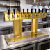 Thumbnail image #2 for Countertop Air-Cooled Tee Draft Dispensing Tower, 10 Faucets, Brass Finish