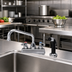 Thumbnail image #2 for Advance Tabco Deck Mounted Manual Faucet with Swing Spout and Melt Down Spray Nozzle, 4 Inch Centers