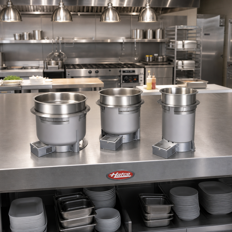 Product image #2 for Hatco 11 Quart Round Drop-In Heated Well with Drain, High-Watt, Infinite Control