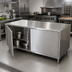 Thumbnail image #2 for BK Resources Dual-Access Stainless Steel Chef Table with Cabinet Base, Hinged Doors on Both Sides, 72 x 30 Inch