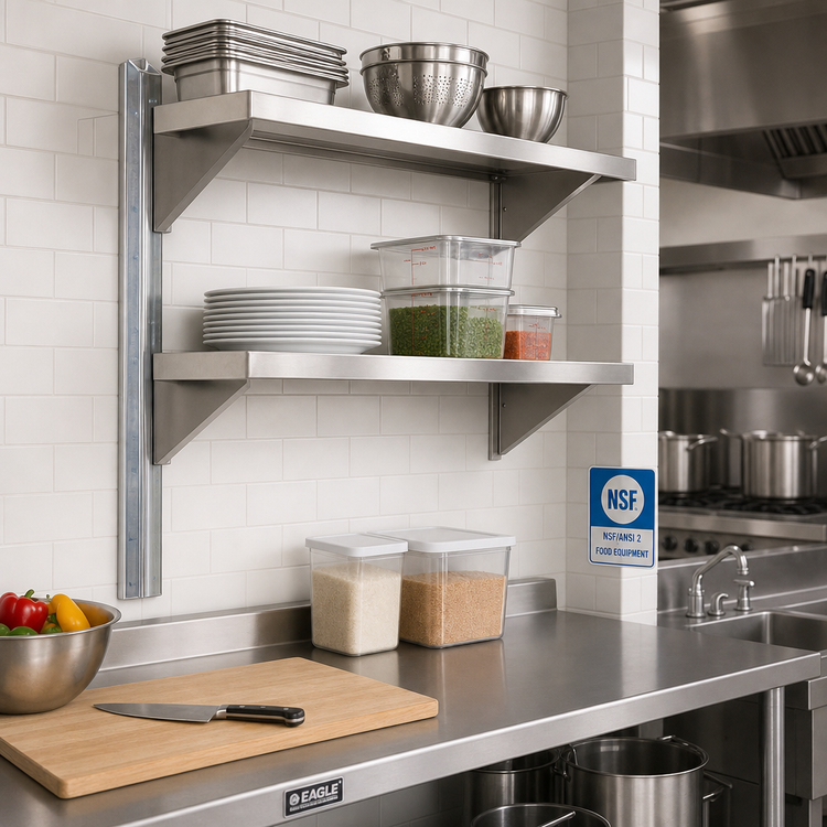 Product image #2 for Eagle Group MMNSU/A-7 84-Inch Aluminum NSF Wall-Mounted Cantilever Shelving Upright