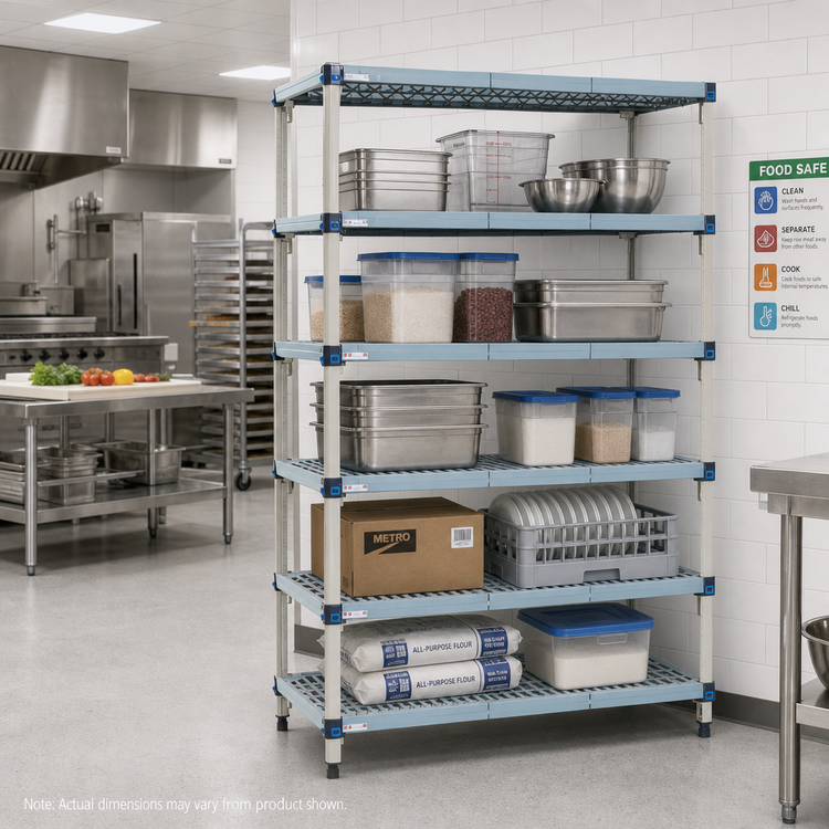 Product image #2 for MetroMax Q 5-Shelf Add-On Polymer/Wire Shelving Unit, 24"W x 21"D x 74"H