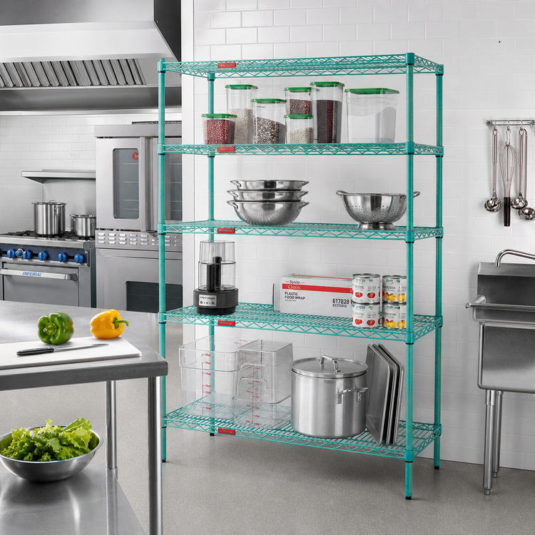 Product image #2 for EagleGard 4-Tier Stationary Starter Wire Shelving Unit, 60 x 24 x 74 Inches, Hybrid Epoxy Finish