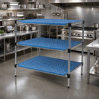 Thumbnail image #2 for Eagle Group QuadPlus QPF-QA2448V-BL Vented Blue Antimicrobial Polymer Shelf Mat with Quad-Adjust Wire Frame, 48 x 24 Inches Case of 4
