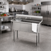 Thumbnail image #3 for KoolMore 51-Inch 3-Compartment Stainless Steel Commercial Sink with Backsplash and Legs