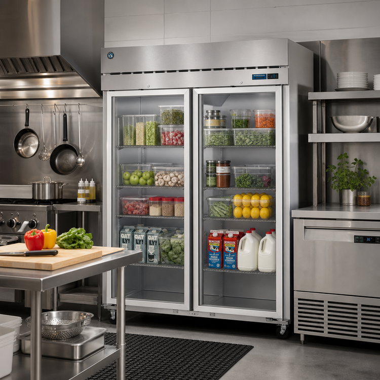 Product image #2 for Hoshizaki Steelheart R2A-FG Two-Section Reach-In Refrigerator with Full Glass Doors