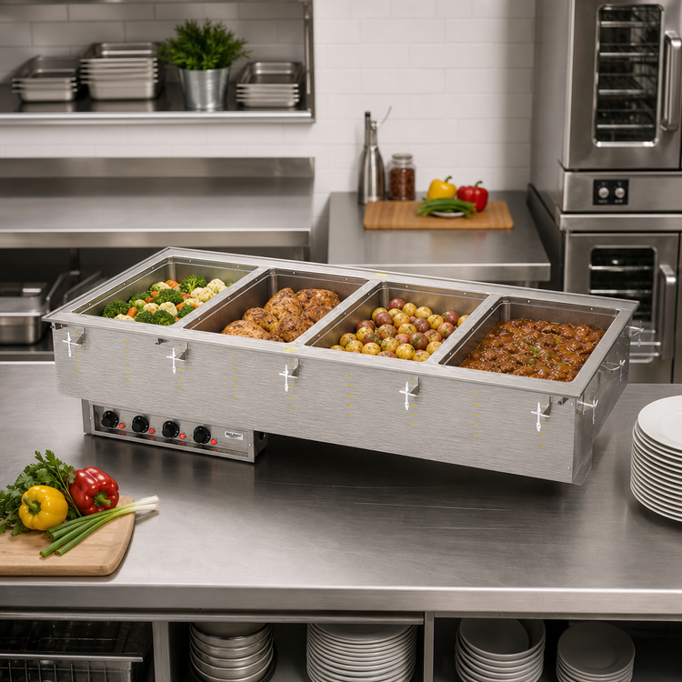 Product image #2 for Vollrath Four-Well Drop-In Electric Hot Food Well with Thermostatic Controls, 4 Full-Size Pans