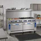 Thumbnail image #2 for Imperial (Middleby) Pro Series IR-G72-C-XB 72-Inch Gas Range with 3/4-Inch Griddle, Convection Oven & Open Cabinet Base