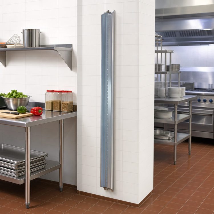 Product image #2 for Eagle Group NSF Aluminum Wall-Mounted Cantilever Shelving Standard Upright, 156 Inches High
