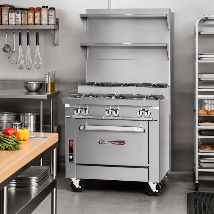 Product image #2 for Southbend Platinum 36-Inch Heavy Duty Gas Range with 6 Open Burners, Step-Up Rear Burners, and Standard Oven