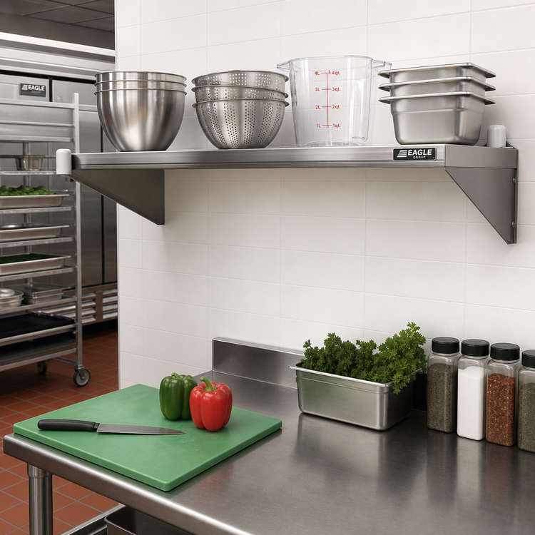 Product image #2 for Eagle Group Heavy Duty Right-Hand Single-Knob Shelf C Bracket, 24 Inch, Stainless Steel